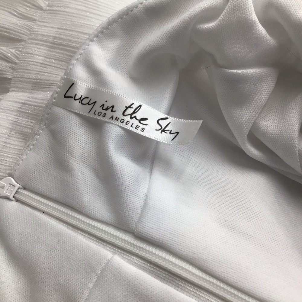 Lucy in the Sky Neia Ruffle White Chiffon Dress - Picture 8 of 9